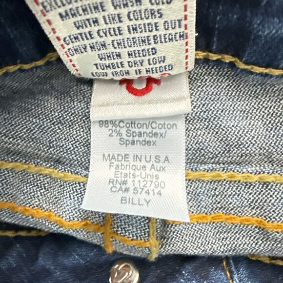 True Religion Jeans Women's Blue Billy Low Rise 27 Y2K - Picture 4 of 13